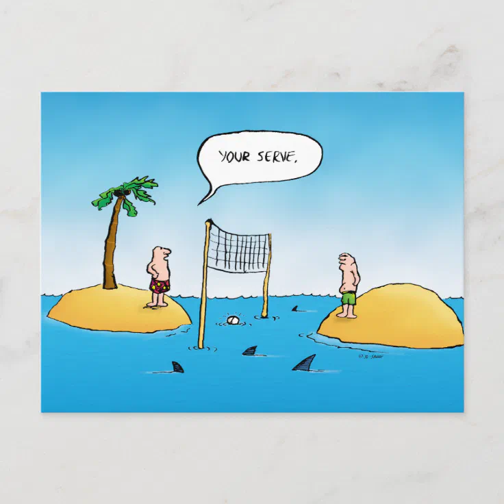 Shark Volleyball Funny Cartoon Postcard | Zazzle Shark Volleyball Funny Cartoon Postcard | Zazzle