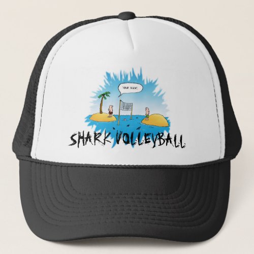 Shark Volleyball Funny Cartoon Trucker Hat