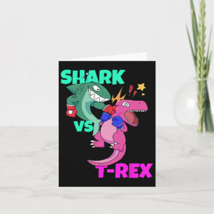 Shark Vs Dinosaur T Rex Boxing Gloves For Kids Boy Card
