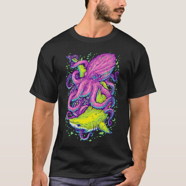 shark vs kraken T-Shirt (Front)