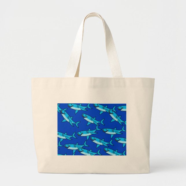Shark Wallpaper Large Tote Bag (Front)