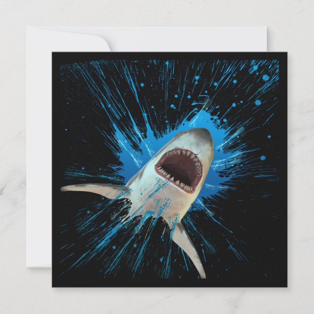 SHARK WATER SPLASH OCEAN INVITATION (Front)