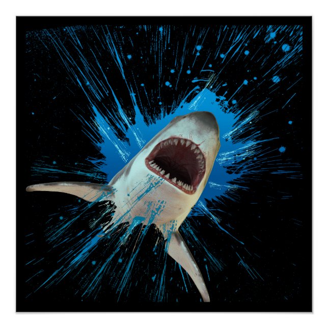 SHARK WATER SPLASH OCEAN POSTER (Front)