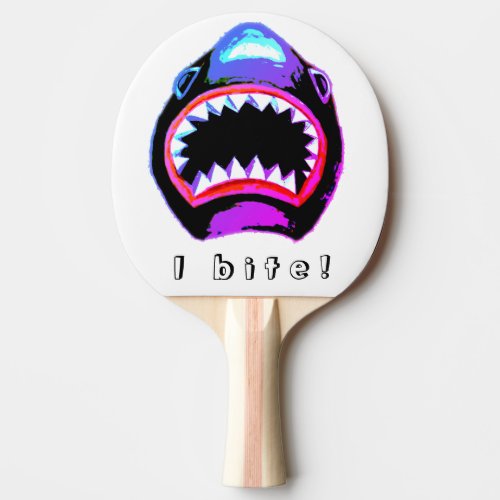 Shark Watercolor Pink Purple Illustration Ping Pong Paddle