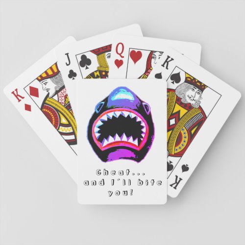 Shark Watercolor Pink Purple Illustration Poker Cards