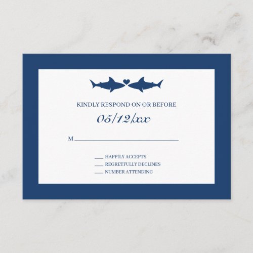 Shark Wedding RSVP Enclosure Card