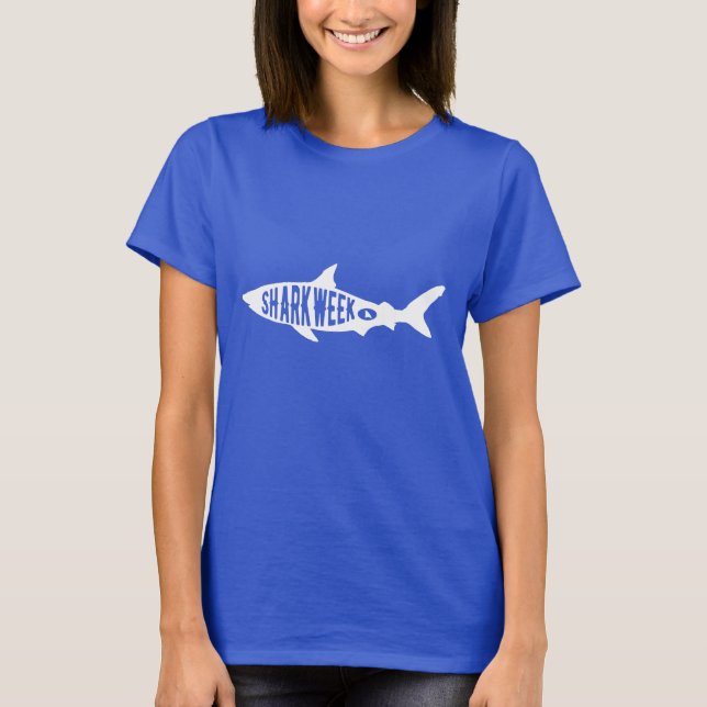 Shark Week Sharks Lover Gifts Typography Art T-Shirt (Front)