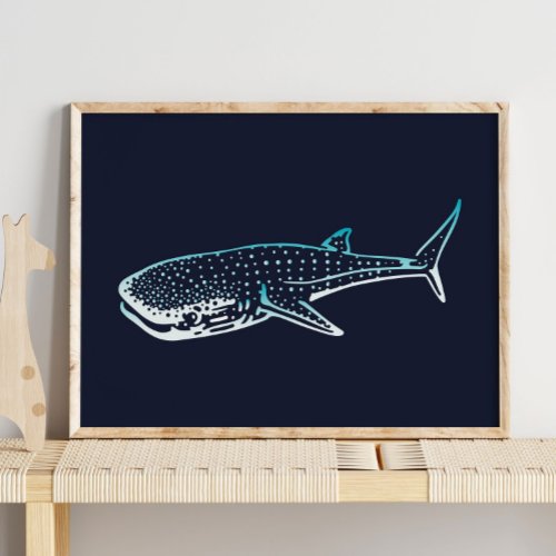 Shark Whale Print  Shark Whale Wall Print
