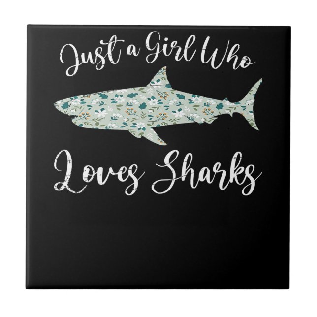 Shark Whale Zoo Keeper Girls Women Gift Ocean Ceramic Tile (Front)