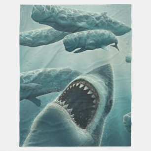 SHARK & WHALES FLEECE BLANKET