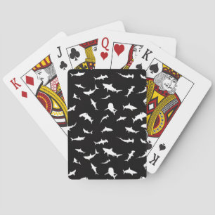 Shark white shadow on Dark galaxy Space Poker Cards