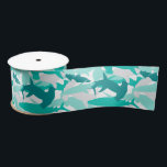 Shark White & Teal Camouflage Pattern Satin Ribbon<br><div class="desc">Add a "bite" of fun to your gift or craft with this cool (yet scary!) shark camouflage pattern satin ribbon. The white,  gray and teal coloring gives it a fun and fresh underwater feel. Matching items can be found in our 'A Bite of Summer Fun' collection.</div>