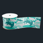 Shark White & Teal Camouflage Pattern Satin Ribbon<br><div class="desc">Add a "bite" of fun to your gift or craft with this cool (yet scary!) shark camouflage pattern satin ribbon. The white, gray and teal coloring gives it a fun and fresh underwater feel. Matching items can be found in our 'A Bite of Summer Fun' collection.</div>