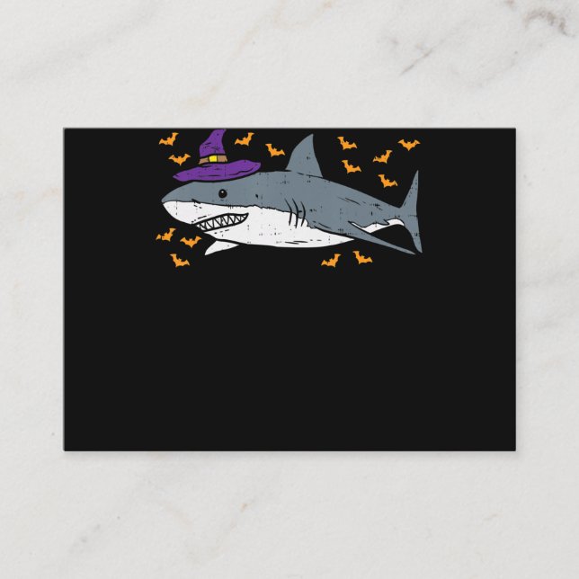 Shark Witch Funny Animal Halloween Business Card (Front)