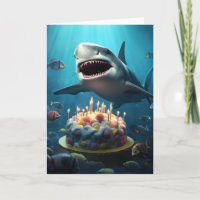 Shark with a Birthday Cake