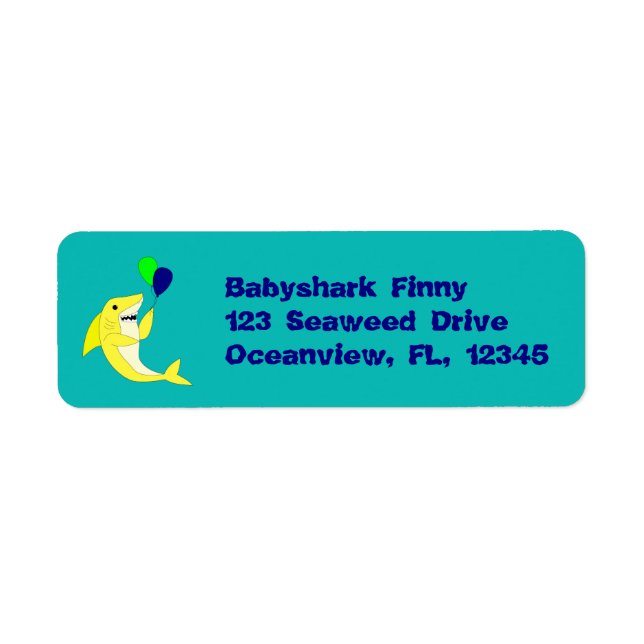 Shark with balloons label (Front)