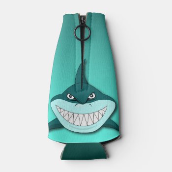 Shark With Gradient Background Bottle Cooler by CateLE at Zazzle