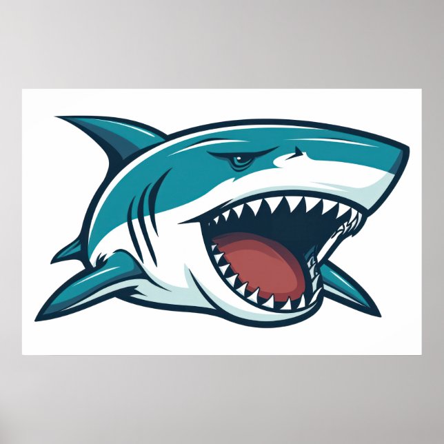 Shark with open mouth poster (Front)