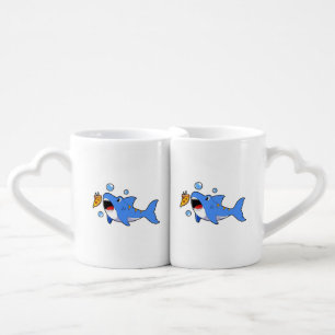 Shark with Pizza as Bait Coffee Mug Set