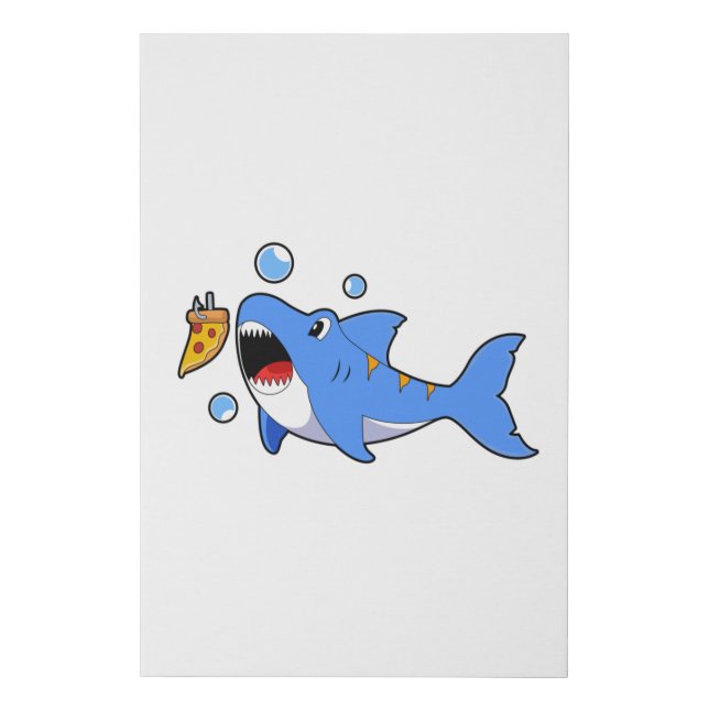 Shark with Pizza as Bait Faux Canvas Print (Front)