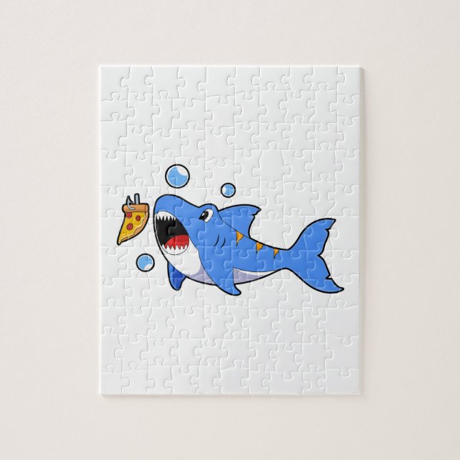 Shark with Pizza as Bait Jigsaw Puzzle (Vertical)