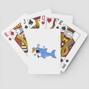 Shark with Pizza as Bait Poker Cards