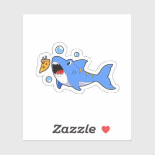 Shark with Pizza as Bait Sticker