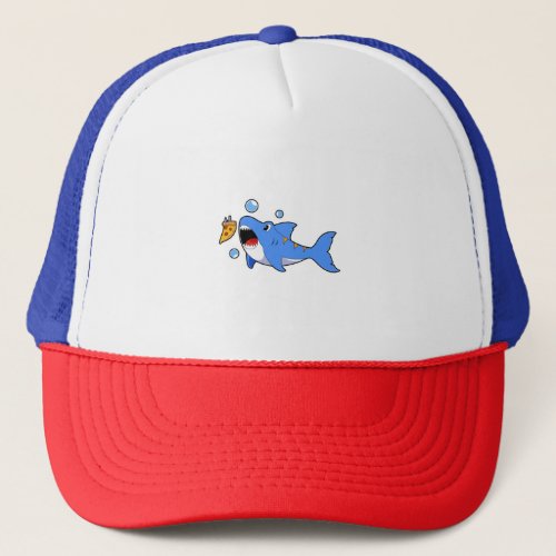 Shark with Pizza as Bait Trucker Hat