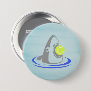 Shark with Tennis Ball Button