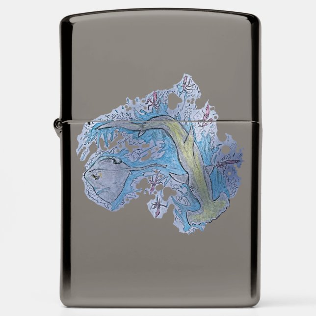 shark zippo lighter (Front)