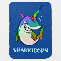 Sharkicorn Shark Unicorn Magical Ocean Creature Baby Blanket