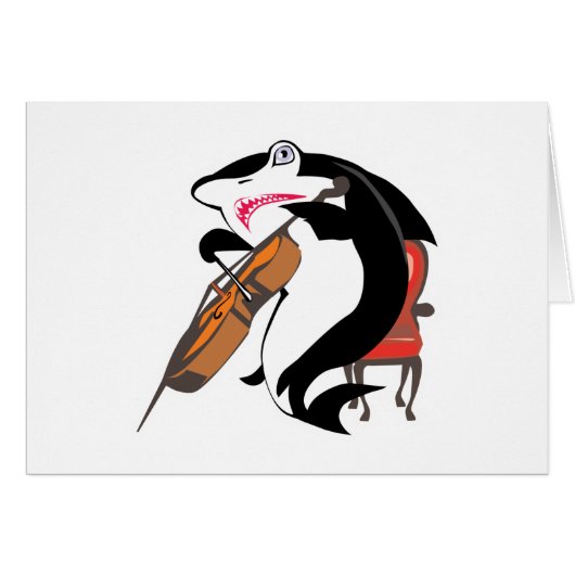 sharking playing cello cards (Front Horizontal)