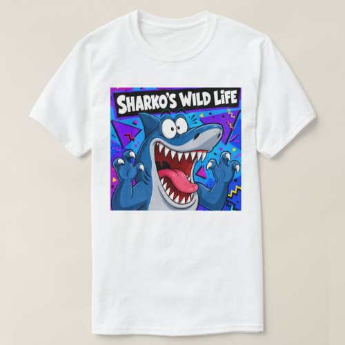 SHARKO'S WILD LIFE | Retro 90s Cartoon Shark T-Shirt