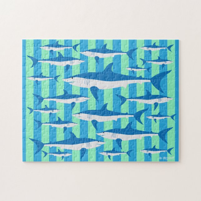 SHARKS! 11x14 Jigsaw Puzzle (Horizontal)