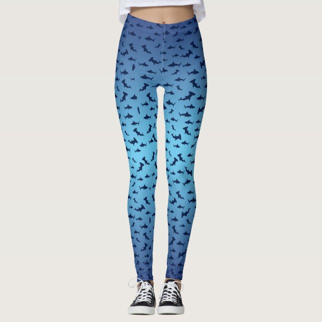 Sharks and Hammerhead Sharks Leggings (Front)