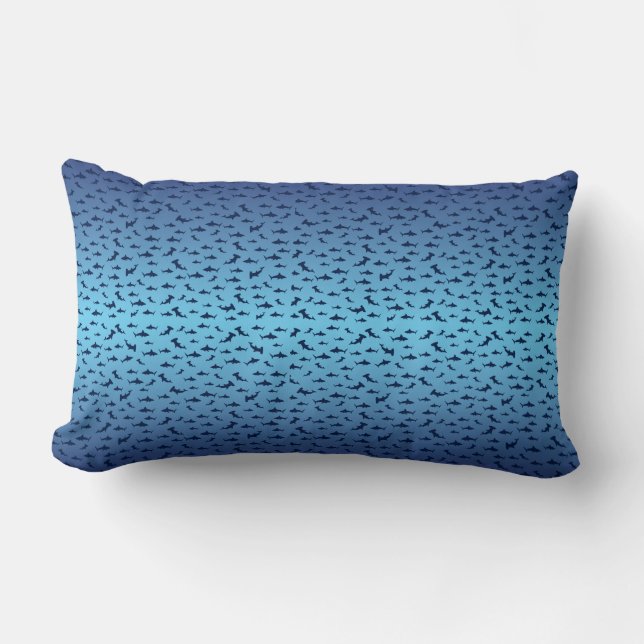 Sharks and Hammerhead Sharks Lumbar Pillow (Front)