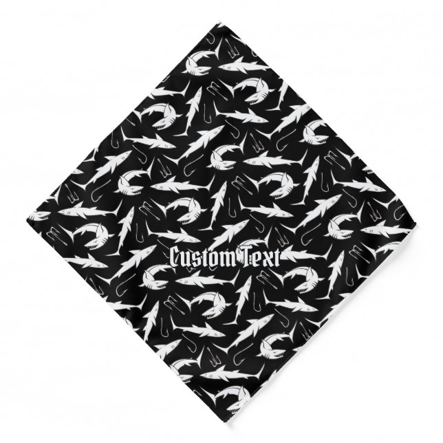 Sharks and Hooks Pattern Bandana (Front)