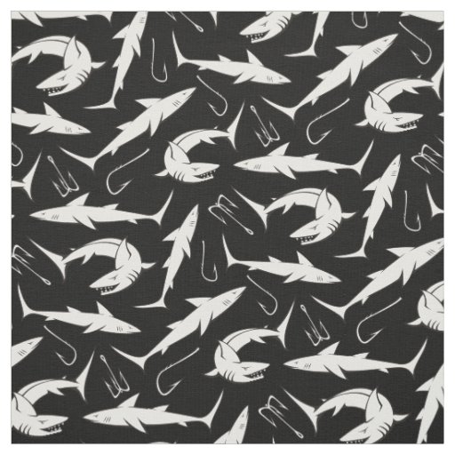 Sharks and Hooks Pattern Fabric