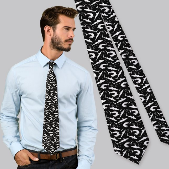 Sharks and Hooks Pattern Neck Tie (Creator Uploaded)