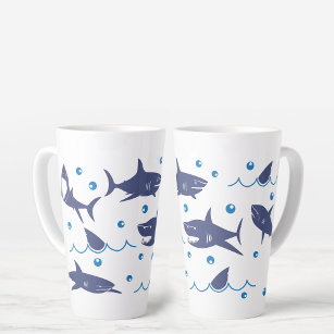 Sharks and Waves Shark Lovers Latte Mug