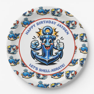 Sharks and Whales Boy's Birthday Party Paper Plates