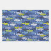 Sharks Beach Ocean Repeat Pattern Wrapping Paper Sheets (Front 2)