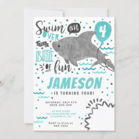 Sharks birthday Party Invitation