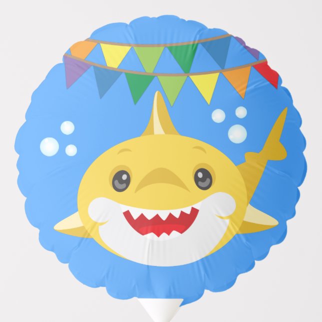 Sharks  Blue Ocean Birthday Balloon (Front)