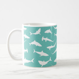 Sharks Blue White Pattern Coffee Mug