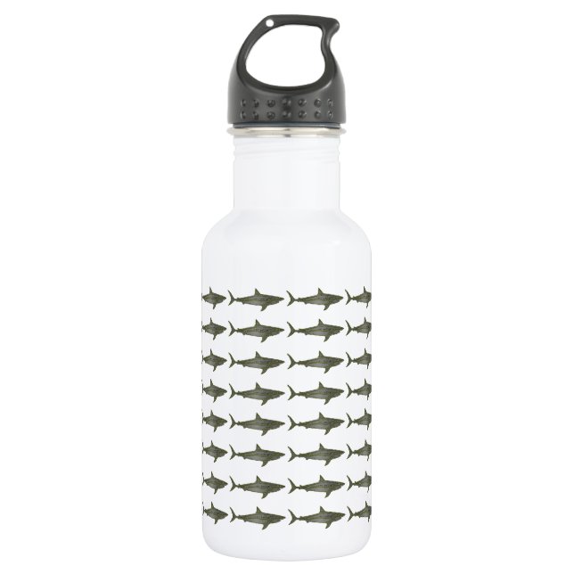 Sharks cool pattern stainless steel water bottle (Front)