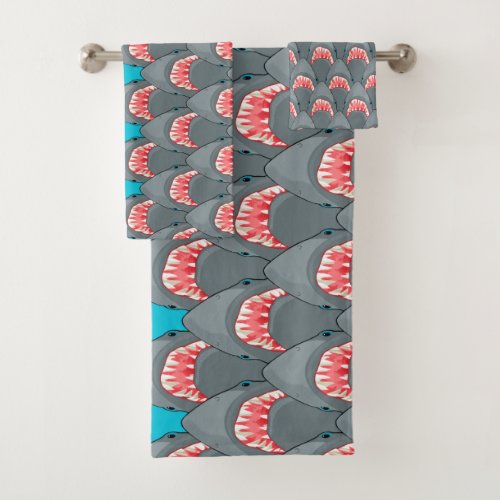 Sharks Custom Awesome Shark Boys Bathroom Bath Towel Set