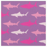 Sharks Cute Silhouette Pink Purple Fabric