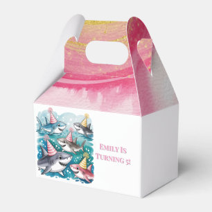 Sharks Cute Under The Sea Girl Birthday Party Favor Boxes