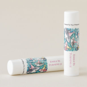 Sharks Cute Under The Sea Girl Birthday Party Lip Balm